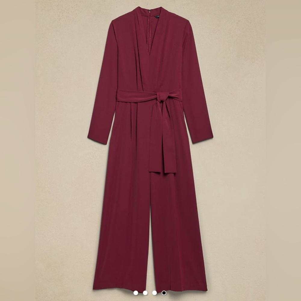 Crepe Deep V-Neck Jumpsuit